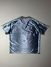 Metallic Silver Football Jersey – “Mershier Art 33” Graphic, Vintage Style (XL/2XL)