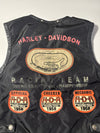 Vintage Harley-Davidson Racing #64 Leather Trim Biker Vest (XL)