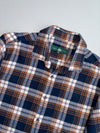 Royal Queen's Polo Team | Navy Brown Plaid Flannel Shirt | (M)