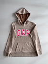 Gap Logo Hoodie Heather Brown with Pink Spellout (S)