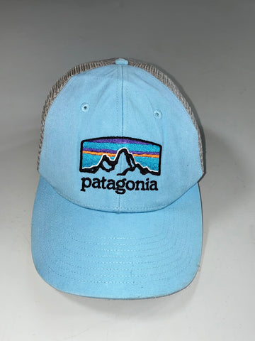 Vintage Patagonia Light Blue Fitz Roy Trucker Cap (Adjustable)