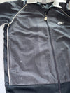 Nike Black Full-Zip Track Jacket with White Collar and Sleeve Stripes (M)