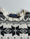 Polo Ralph Lauren Cream Fair Isle Snowflake Knit Sweater (XL)