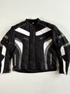 Vintage Profirst Black White Motorcycle Racing Jacket padded (XL)