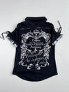 Sexpot Revenge Y2K Black Snakeskin Trim Lace-Up Shirt won’t Women’s (S)