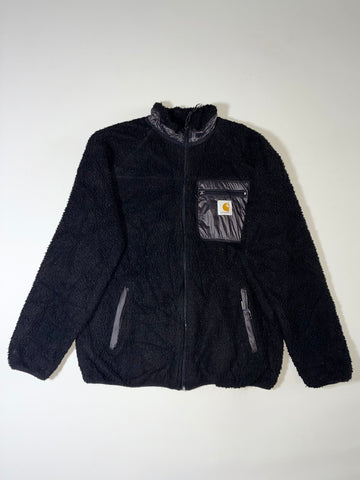 Carhartt Black Sherpa Fleece Zip Jacket – Nylon Pocket (L)