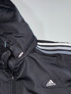 Adidas Black 3-Stripe Hooded Winter Jacket (XL)