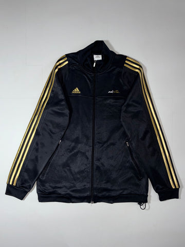 Adidas AdiPure Track Jacket – Black/Gold 3-Stripe (M)