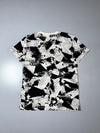 Vintage Japanese Splatter Print Graphic Tee “Stay Weird” – Black/White, (M)