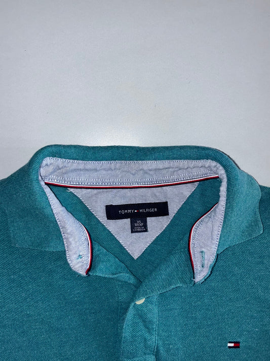 Tommy Hilfiger Short Sleeve Pique Polo Teal (M)