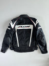 IXON Racing Technology Black & White Leather Moto Jacket Padded (L/XL)