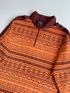 Vintage Asics Nordic Pattern Half-Zip Fleece(M)