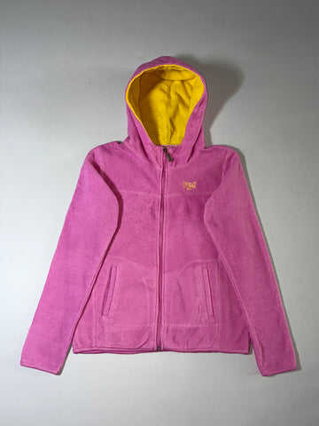 Everlast Pink Fleece Zip-Up Hoodie – Yellow Lined Hood (S)