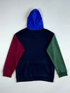 Polo Ralph Lauren Colour Block Hoodie – Navy, Green, Burgundy & Orange Pocket (S)