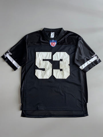 Vintage Playaz Gear Black Football Jersey #53 – Star Patch Mesh Jersey (XXL)