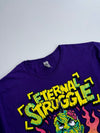Eternal Struggle” Graphic Print T-Shirt Purple — Gildan Soft—style (2XL)