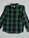 Hollister Green Buffalo Plaid Flannel Button (M)