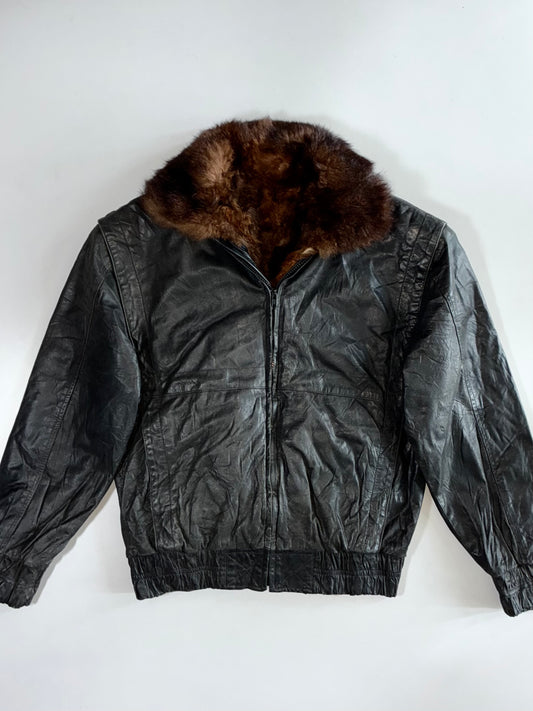 Premium Original Pure Leather Jacket (Detechable Furr Lining) (M)