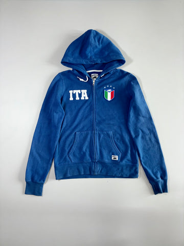 Roots Italia 'ITA' Crest Zip-Up Hoodie – Azzurri Blue (S)
