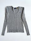 Polo Ralph Lauren Women's Grey Cable Knit V-Neck Sweater women’s(S)