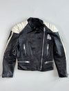 Vintage 80s Black & White Leather Café Racer Moto Jacket(Xs)