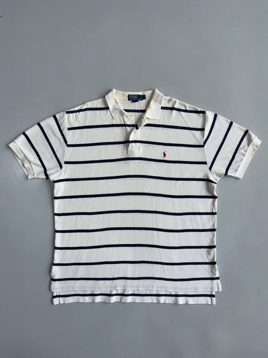 Polo by Ralph Lauren | Striped Polo White/Navy | (3XL)