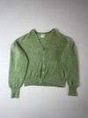 Vintage Chemise Lacoste Sage Green Cardigan Made in France (XL)
