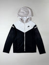 Nike Windrunner Style Zip Hoodie (Kids) — Black/White/Grey (XS)