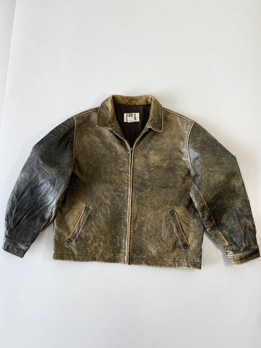 ZSuper Premium VINTAGEOriginal Leather Jacket (XL)