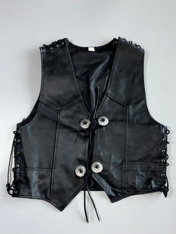Blues Bros Biker Concho Leather Vest (S)