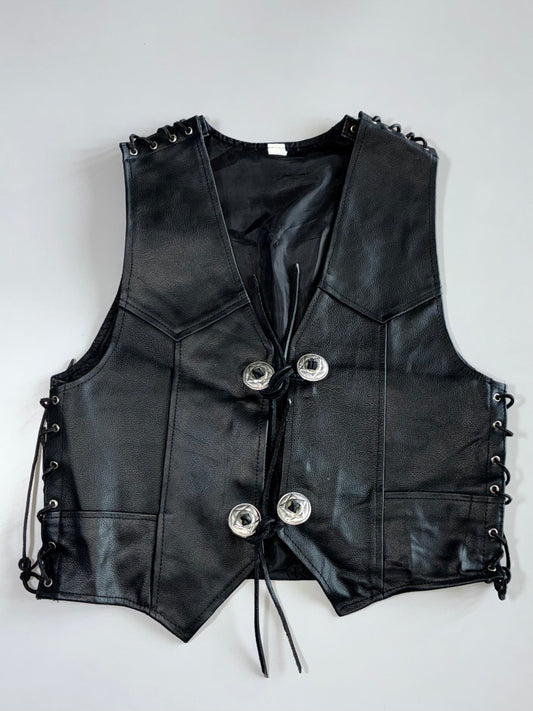 Blues Bros Biker Concho Leather Vest (S)