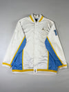 Jordan White Blue & Yellow Basketball Warm-Up Bomber Jacket (XL)