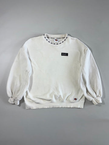 Vintage Dickies Embroidered Cross-Knit Collar Sweatshirt (M/L)