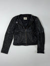 Vero Moda | Black Leather Biker Jacket – Snap Collar | (S)