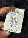 AMI Paris Black Wool Sweater with Red Heart Logo (L)