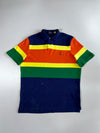 Polo Ralph Lauren Classic Fit Bold Multicolor Stripe Pique Cotton Polo Tee (With QR) (2XL)