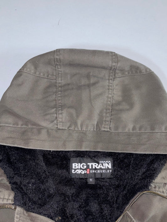 Big Train Osaka Sherpa-Lined Cotton Field Jacket (Olive) Size (M)