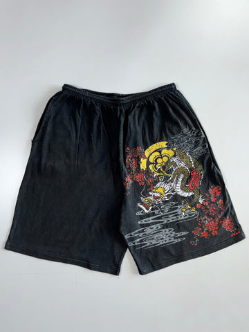 Vintage Dragon Graphic Shorts Elastic (W:30 |L:23)