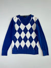 Tommy Hilfiger Navy Argyle V-Neck Sweater (S)