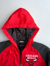 Vintage Chicago Bulls NBA Hooded Bomber Jacket — Red/Black (M)