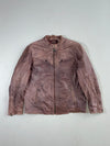 Vintage MCS Mauve Brown Leather Cafe Racer Jacket (2XL)