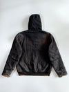 Vintage Dickies Faded Black Canvas Duck Quilted Hooded Work Jacket (XL)
