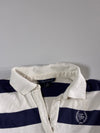 Tommy Hilfiger Women's Cream & Navy Rugby Stripe Long Sleeve Polo – (XS)