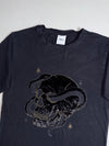Zara | Black Velvet Skull Snake Embroidered Tee (XS)