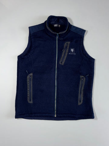 Black Yak | Navy Knit Fleece Zip Vest |(M)
