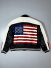 B.O.S Black & White USA Leather Racing Jacket (2XL)