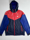 Nike Windrunner Navy Red Royal Blue Hooded Windbreaker Jacket  (XL)