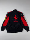 Ferrari Scuderia F1 Racing Embroidered Black Bomber Jacket (L)