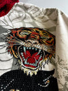Vintage Y2K Ed Hardy by Christian Audigier Full Rhinestone Tattoo Graphic Zip Hoodie (L)