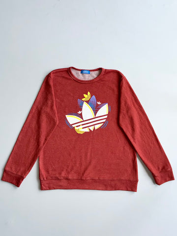 Adidas Originals | Rust Red Trefoil Graphic Crewneck | (S)